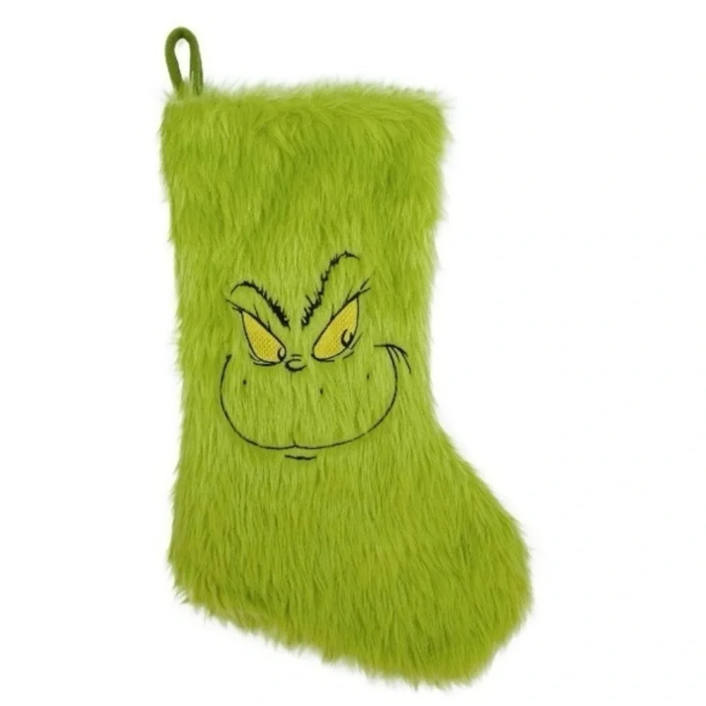 NWT. DR. SEUSS The Grinch 20” Furry Christmas Stocking